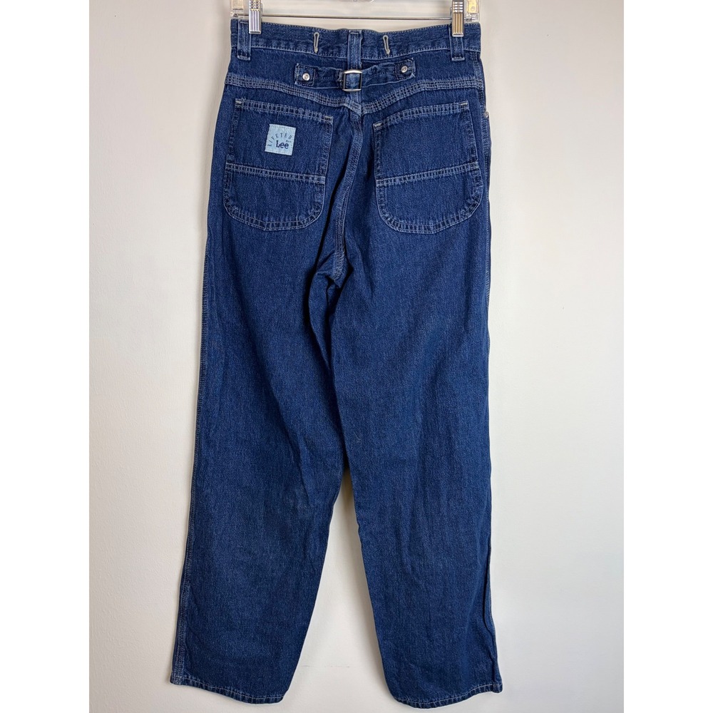 Vintage Lee Riveted Carpenter Jeans 8 Blue Buckle Back High Rise Straight Leg